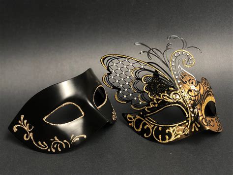 black and gold mask for masquerade ball|black and gold masquerade set.